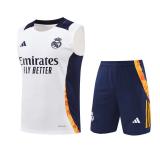 Conjunto de camiseta del Real Madrid 25/26 (Blanco con azul oscuro)